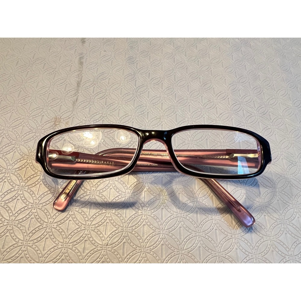 Ted Baker Smokin Hot B835 EBO Eyeglasses Black Purple Rectangular‎ Frames 135mm